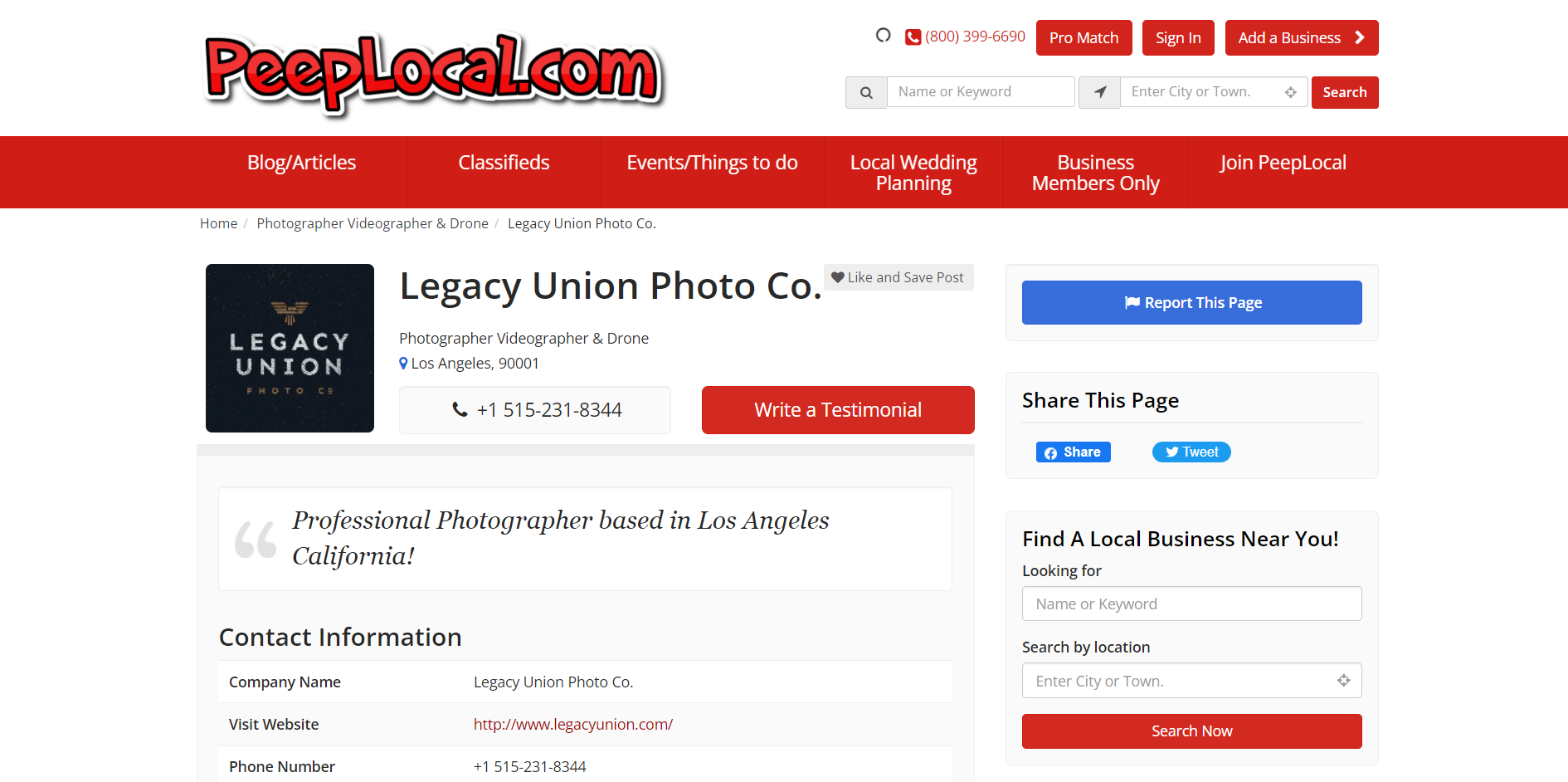 2022-06-24_165928 Sample Listing on PeepLocal: https://www.peeplocal.com/los-angeles/photographer-videographer-drone/legacy-union-photo-co